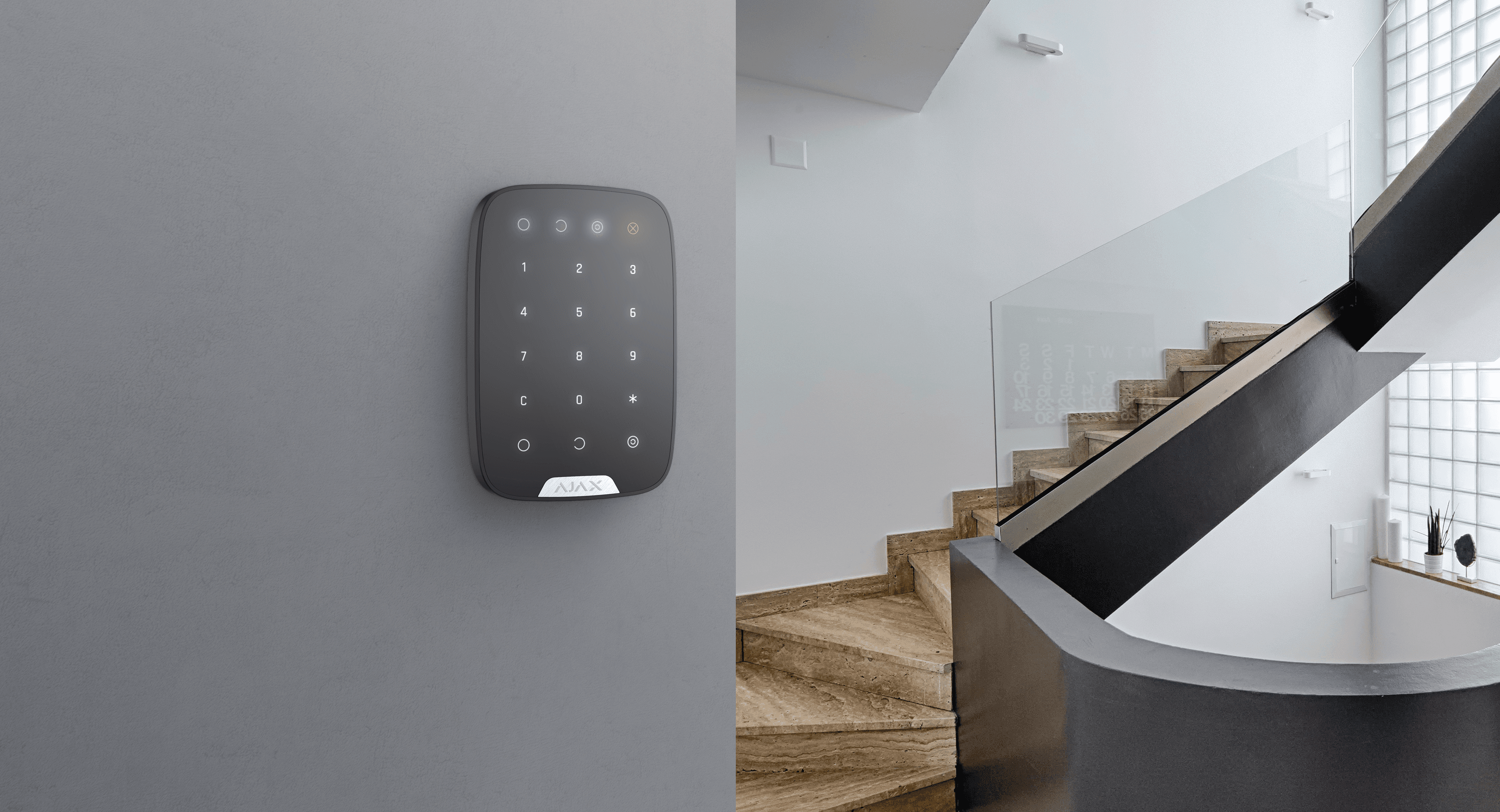 Ajax alarm keypad installed in Oakville home