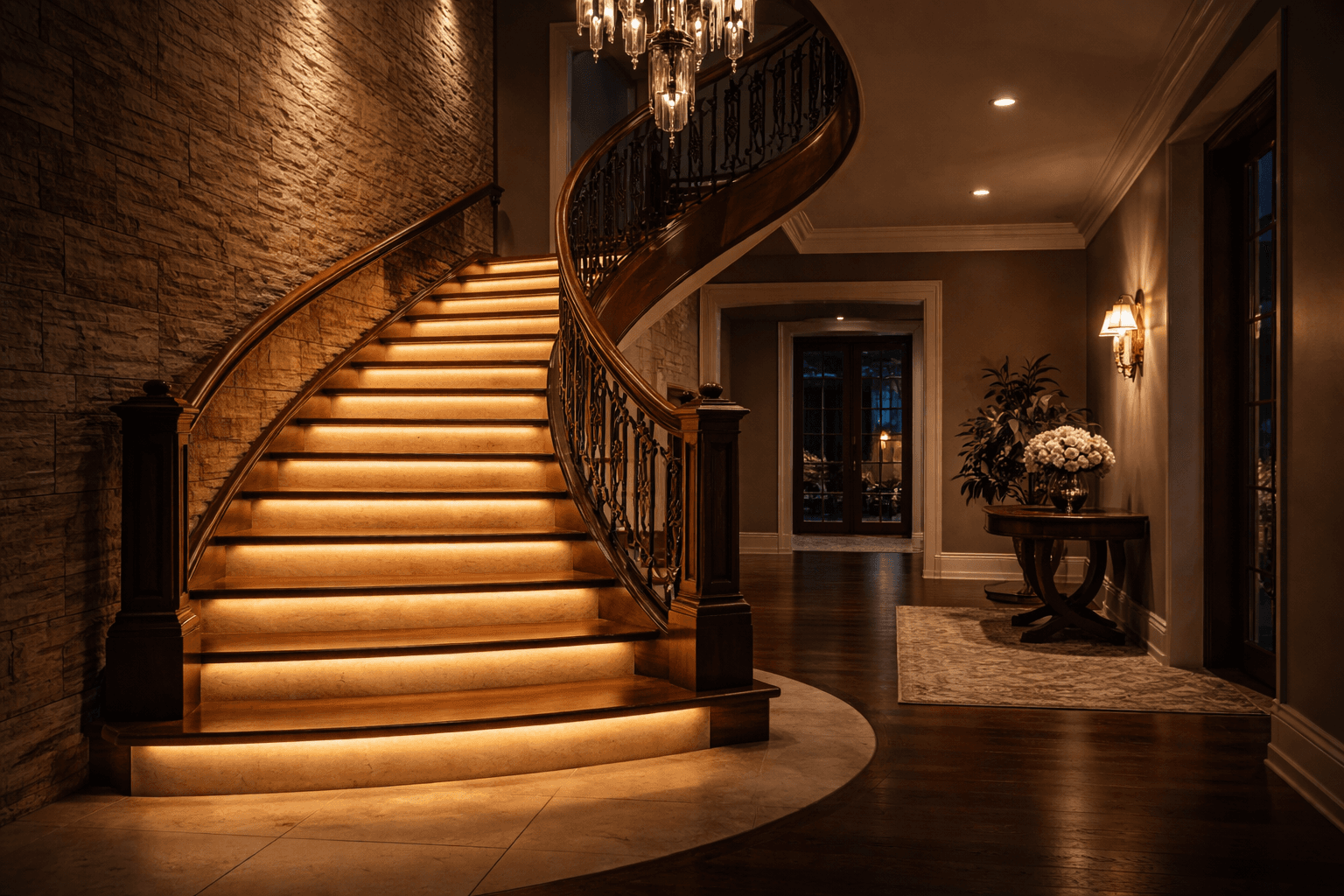 Exterior approach to a private residence with security camera coverage