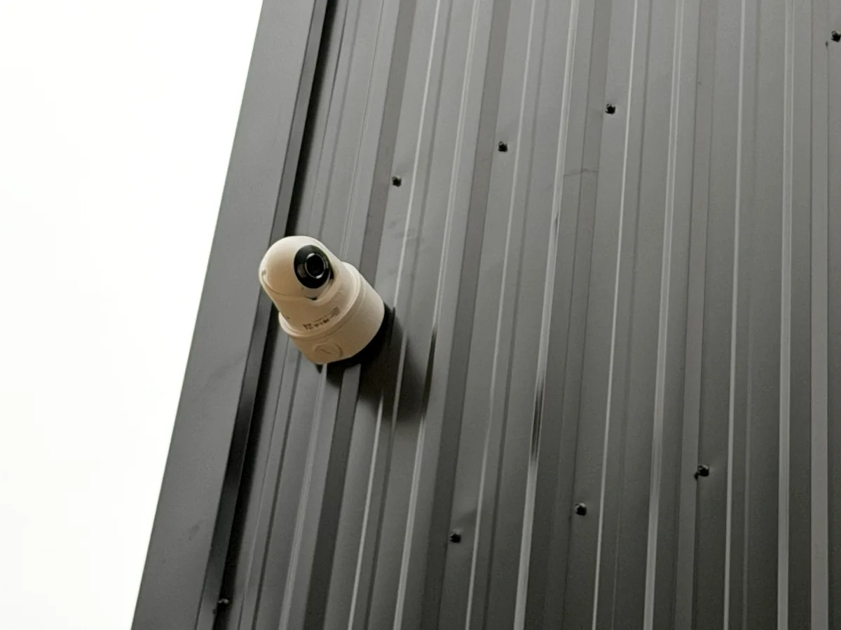 Exterior security camera installed by CastleOak on a commercial building